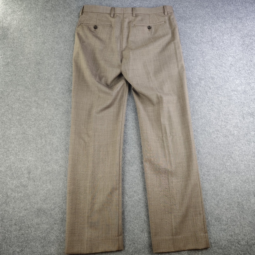 Banana Republic Mens Tailored Slim Fit Dress Pants 31x30 100% Wool Brown Flat - Picture 8 of 9